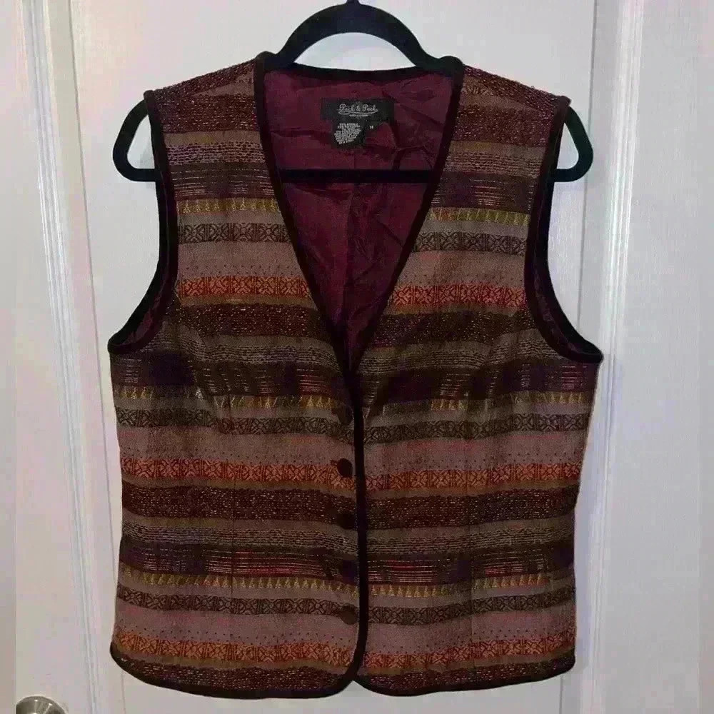 Peck & Peck tapestry vest size 14 - Picture 1 of 3